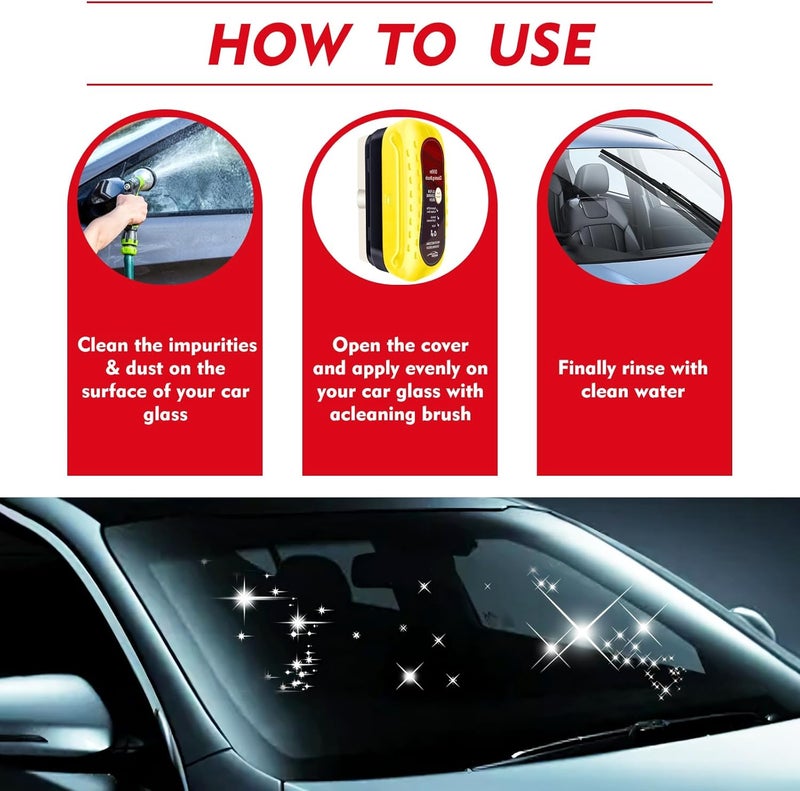 Eiruseed Automotive Oil Film Cleaning Brush with Reusable Foam Sprayer, Upgraded Antifog Glass Cleaning Board, Glass Oil Film Remover for Car Windows & Windshields, Versatile Car Glass Cleaner Brush (Yellow) - Image 5